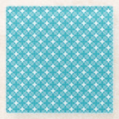 Grid and Stars Gingham Pattern Glasuntersetzer (Vorderseite)