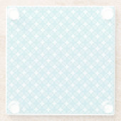 Grid and Stars Gingham Pattern Glasuntersetzer (Rückseite)