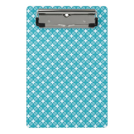Grid and Stars Gingham Pattern Mini Klemmbrett (Vorderseite)