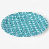 Grid and Stars Gingham Pattern Pappteller (Schrägansicht)