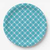 Grid and Stars Gingham Pattern Pappteller (Vorderseite)
