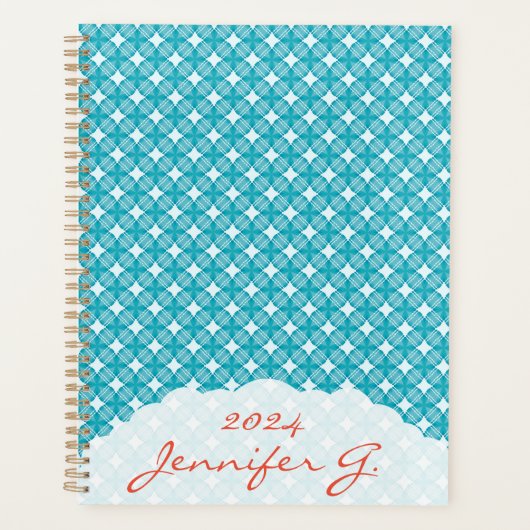 Grid and Stars Gingham Pattern Planer (Vorderseite)