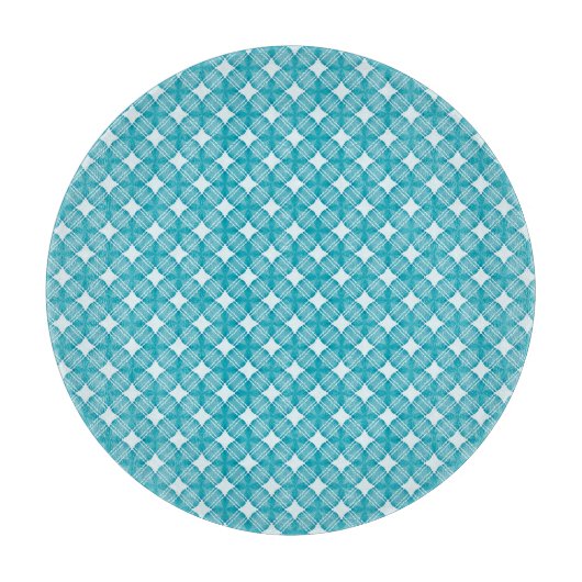 Grid and Stars Gingham Pattern Schneidebrett (Vorderseite)