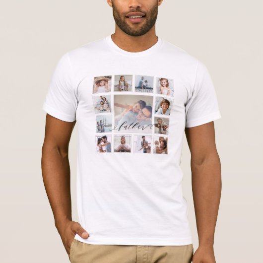 Grid Collage des Pater Script Family Memory Fotos T-Shirt (Vorderseite)
