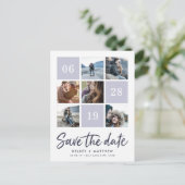 Grid Collage | FOTO SAVE THE DATE Ankündigungspostkarte (Stehend Vorderseite)