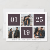 Grid Collage Multi Foto Wedding Save The Date (Vorderseite)