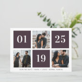 Grid Collage Multi Foto Wedding Save The Date (Stehend Vorderseite)