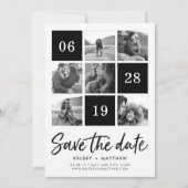 Grid Collage | Schwarzweiß-Foto Save the Date (Vorderseite)