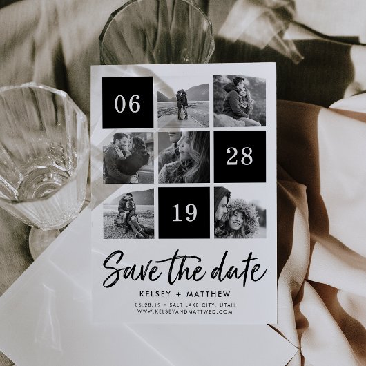 Grid Collage | Schwarzweiß-Foto Save the Date