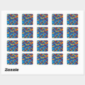 Grid Fragments Quadratischer Aufkleber (Blatt)