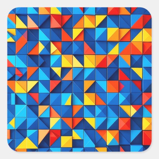 Grid Fragments Quadratischer Aufkleber (Vorderseite)