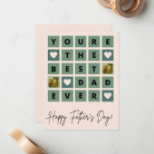 Grid Heart Personal Vatertag Card Mitteilungskarte (Vorderseite/Rückseite Beispiel)