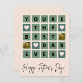 Grid Heart Personal Vatertag Card Mitteilungskarte (Vorne/Hinten)