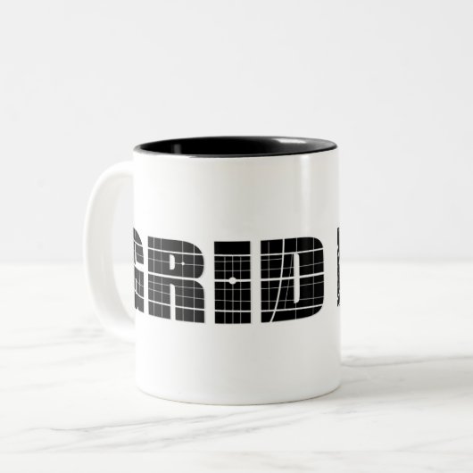 Grid Life Zweifarbige Tasse (Vorderseite Links)