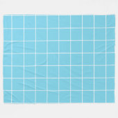 Grid Light Blue und White Fleecedecke (Vorderseite (Horizontal))