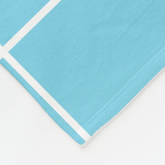 Grid Light Blue und White Fleecedecke (Ecke)
