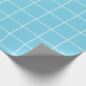 Grid Light Blue und White Geschenkpapier (Ecke)