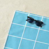 Grid Light Blue und White Strandtuch (Beispiel)