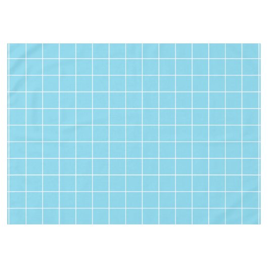 Grid Light Blue und White Tischdecke (Vorderseite (Horizontal))