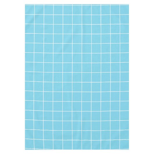 Grid Light Blue und White Tischdecke (Vorderseite)