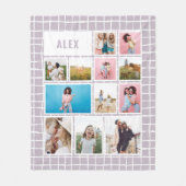 Grid lilac12 Foto modern minimalistisch abstrakt Fleecedecke (Vorderseite)