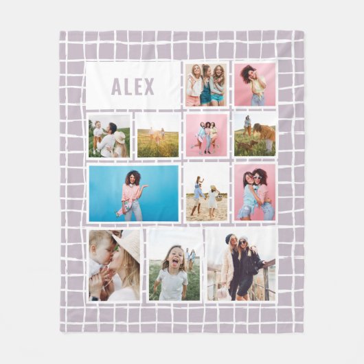 Grid lilac12 Foto modern minimalistisch abstrakt Fleecedecke (Vorderseite)