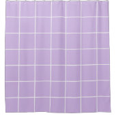 Grid Lilac und White Duschvorhang (Vorderseite)