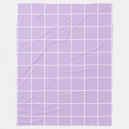 Grid Lilac und White Fleecedecke (Vorderseite)