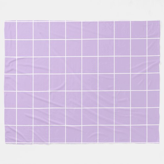 Grid Lilac und White Fleecedecke (Vorderseite (Horizontal))