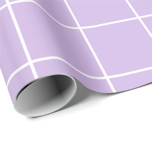 Grid Lilac und White Geschenkpapier (Rolleneckpunkt)