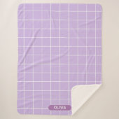 Grid Lilac und White Sherpadecke (Vorderseite)