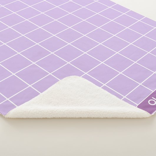 Grid Lilac und White Sherpadecke (3/4)
