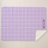 Grid Lilac und White Sherpadecke (Vorderseite (Horizontal))