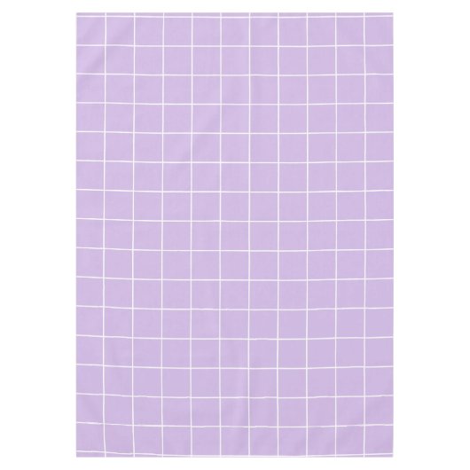 Grid Lilac und White Tischdecke (Vorderseite)