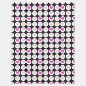 Grid-Muster in Rosa und Grau Fleecedecke (Vorderseite)