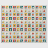 Grid of Bright Christmas Tree Icons Geschenkpapier (Flach)