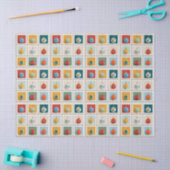 Grid of Bright Christmas Tree Icons Seidenpapier (Basteln)