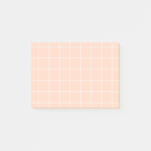 Grid paper: minimalist grid (Peach) Post-it Klebezettel (Vorderseite)