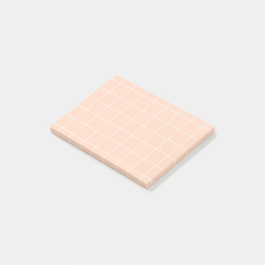 Grid paper: minimalist grid (Peach) Post-it Klebezettel (angewinkelt)