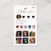 Grid-QR-Code des Influencer-Fotos Schwarz-weiß Gef Visitenkarte (Rückseite)