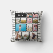 Grid Schwarz-weiß 12 Foto modern minimal Kissen (Vorderseite)