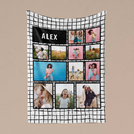 Grid Schwarz-weiß 12 Foto modern minimalistisch ab Fleecedecke