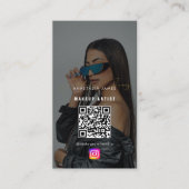Grid Social Media QR-Code des Influencer-Fotos Gef Visitenkarte (Vorderseite)