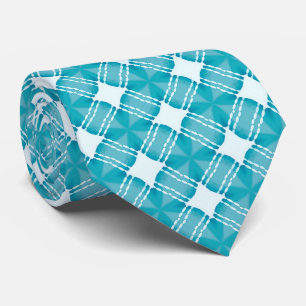Grid und Stars Gingham Blue Krawatte