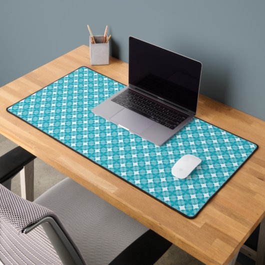Grid und Stars Gingham Blue Schreibtischunterlage (Büro 2)