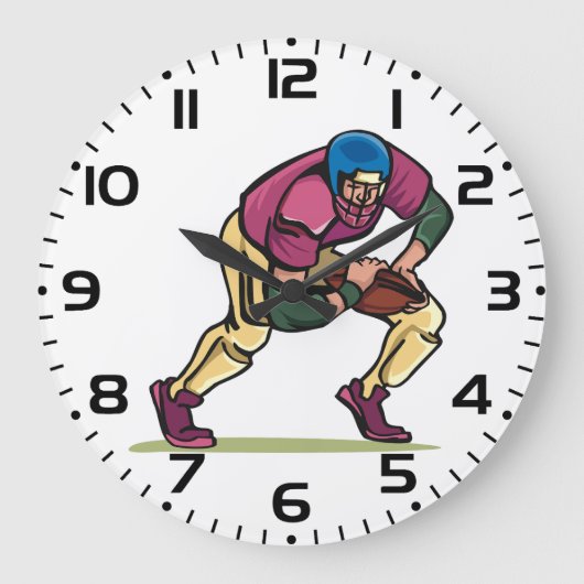 Gridiron Football Player Große Wanduhr (Vorderseite)