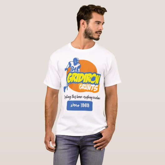 Gridiron Grunts! Anpassbare Beschriftung T-Shirt (Vorne ganz)