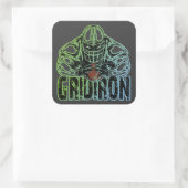 Gridiron Quadratischer Aufkleber (Tasche)