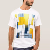 Gridlight Composition — Urban Blocks in Gold & Blu T-Shirt (Vorderseite)