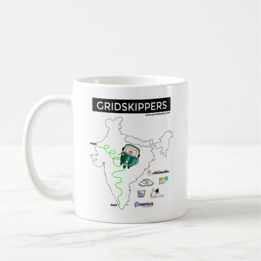 GRIDSKIPPERS Tasse mit Karte und Sponsoren (Links)